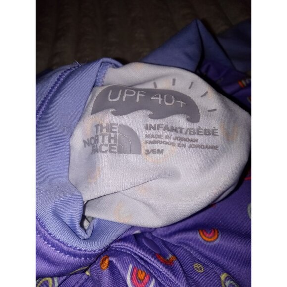 The North Face One Piece Swimsuit Baby Girl Size 3-6 Months Purple Rainbow - Picture 3 of 4